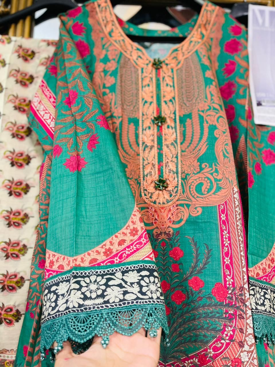 Mahay by Sana Safinaz Stitched 3 Piece Embroidered Lawn Suit SS23MH D-15B - Luxury Collection Brand Mafia by Zonash