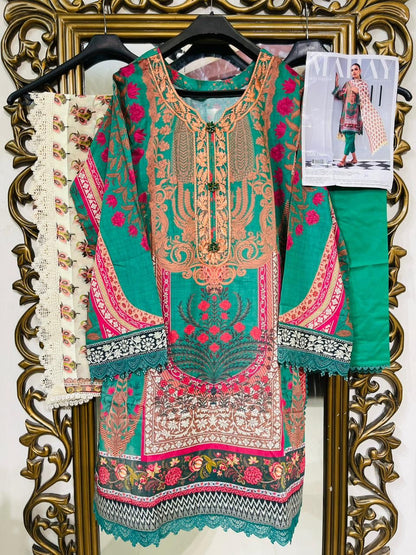 Mahay by Sana Safinaz Stitched 3 Piece Embroidered Lawn Suit SS23MH D-15B - Luxury Collection Brand Mafia by Zonash