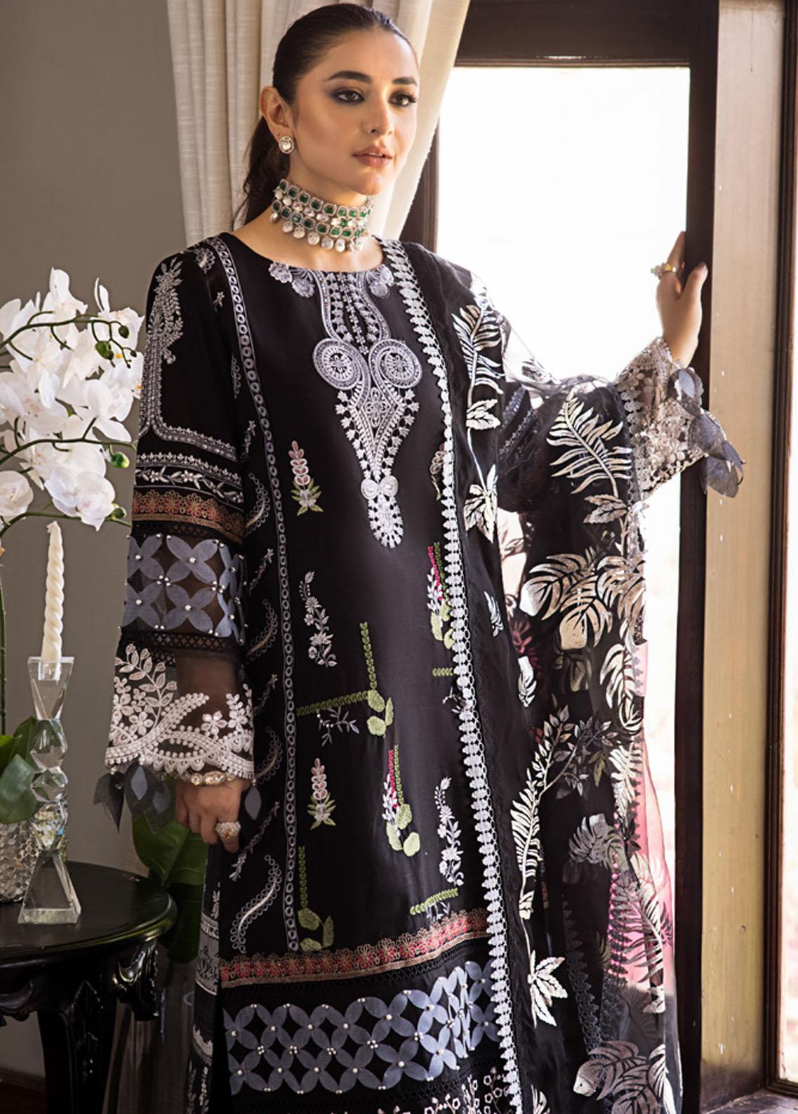 Mahiymaan By Al Zohaib Unstitched 3 Piece Embroidered Lawn Suit - MLL-23-D-03 - Luxury Collection Brand Mafia by Zonash