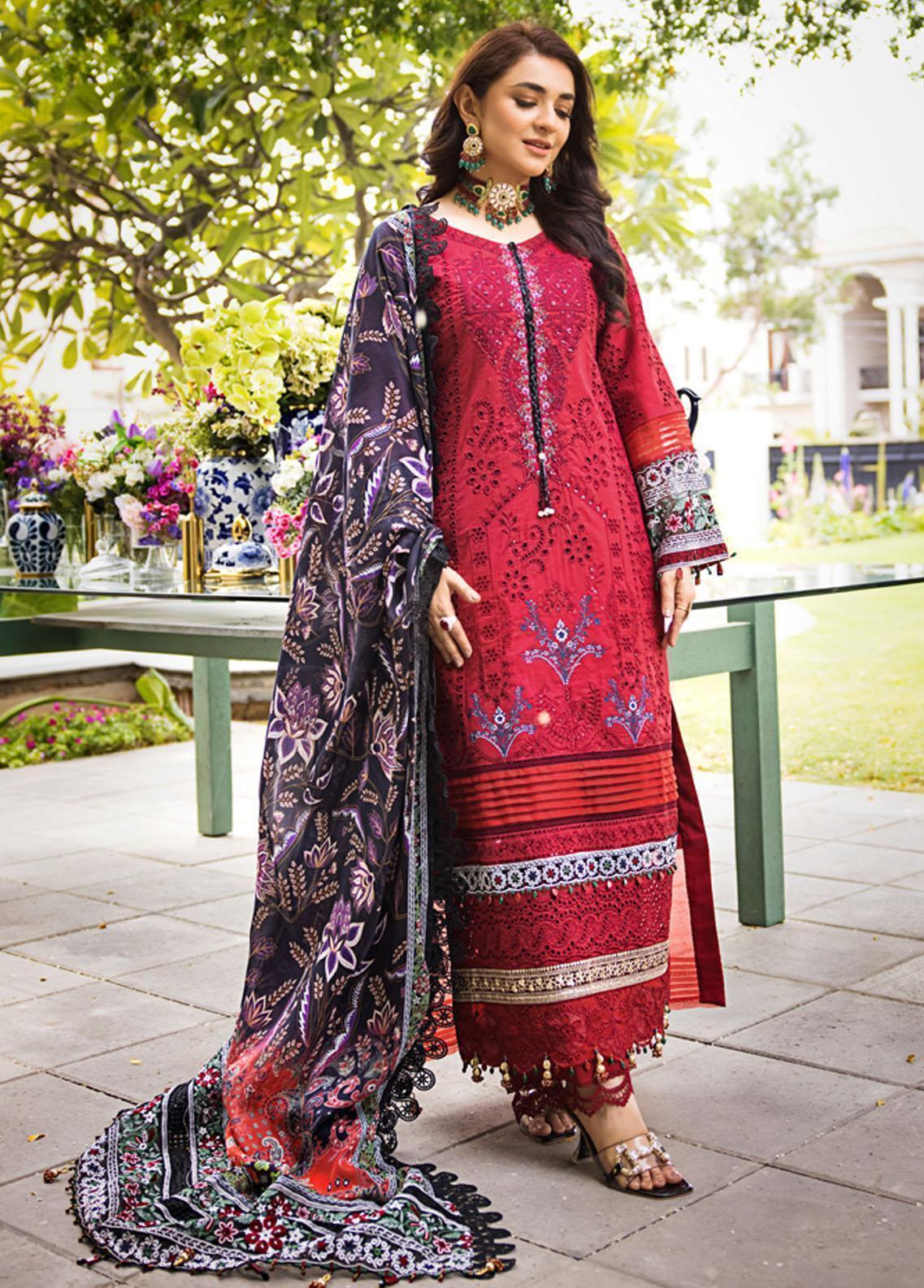 Mahiymaan By Al Zohaib Unstitched 3 Piece Embroidered Lawn Suit - MLL-23-D-10 - Luxury Collection Brand Mafia by Zonash