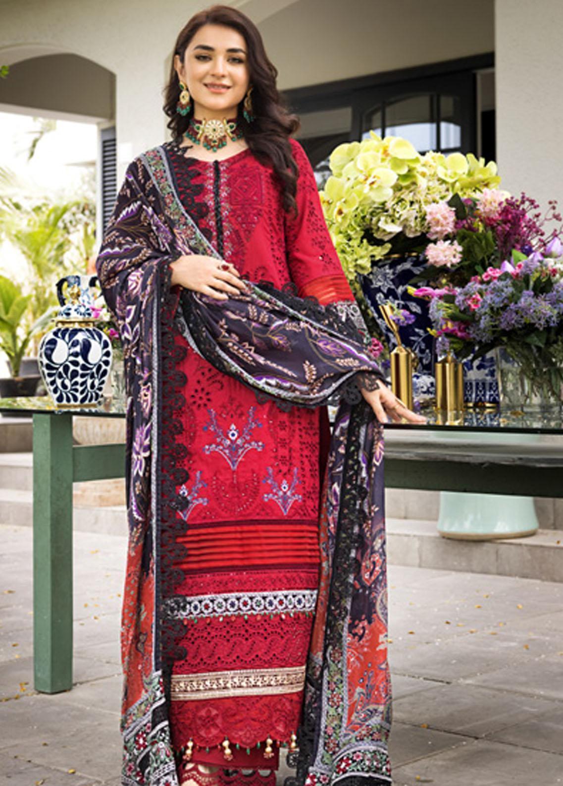 Mahiymaan By Al Zohaib Unstitched 3 Piece Embroidered Lawn Suit - MLL-23-D-10 - Luxury Collection Brand Mafia by Zonash