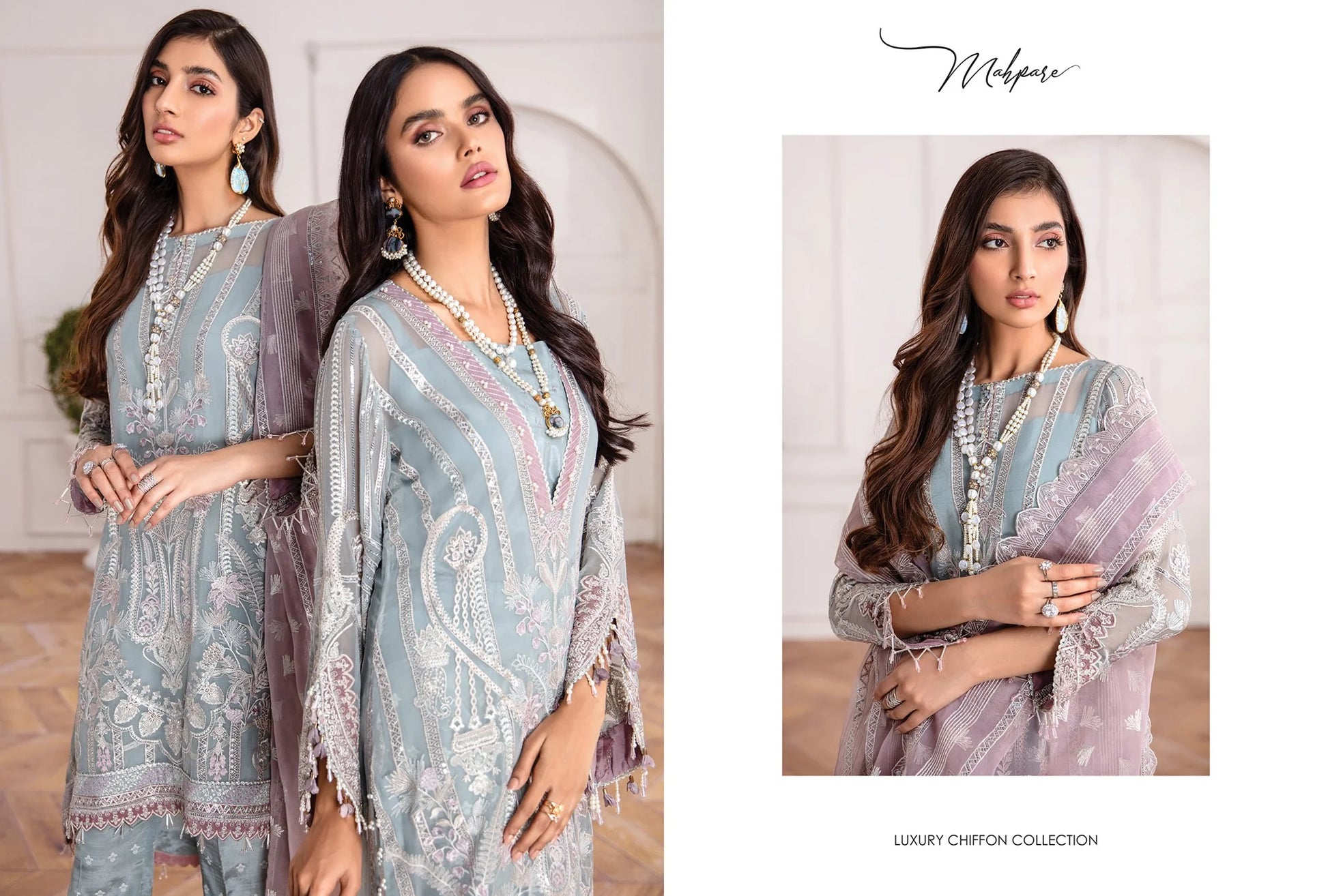 Mahpare by Jazmin Unstitched 3 Piece Embroidered Chiffon Suit JZ20M 04 Liana - Luxury Collection Brand Mafia by Zonash