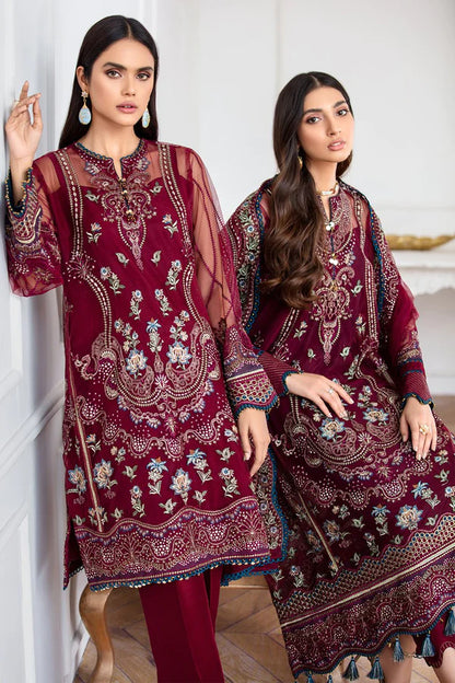 Mahpare by Jazmin Unstitched 3 Piece Embroidered Net Suit JZ20M 10 Soulmaz - Luxury Collection Brand Mafia by Zonash