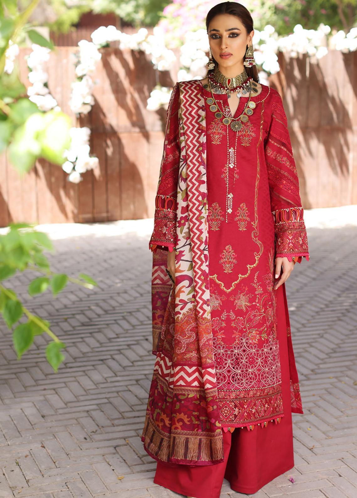 Manara Unstitched 3 Piece Embroidered Lawn Suit Gul-e-Lala KML-07- Luxury Collection Brand Mafia by Zonash