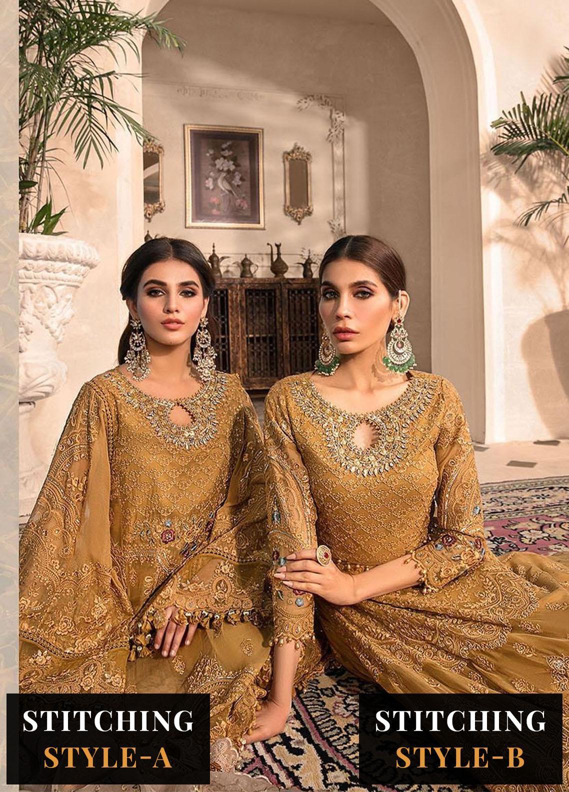 Maria B Embroidered Chiffon Suits Unstitched 4 Piece D6 - Luxury Collection Brand Mafia by Zonash