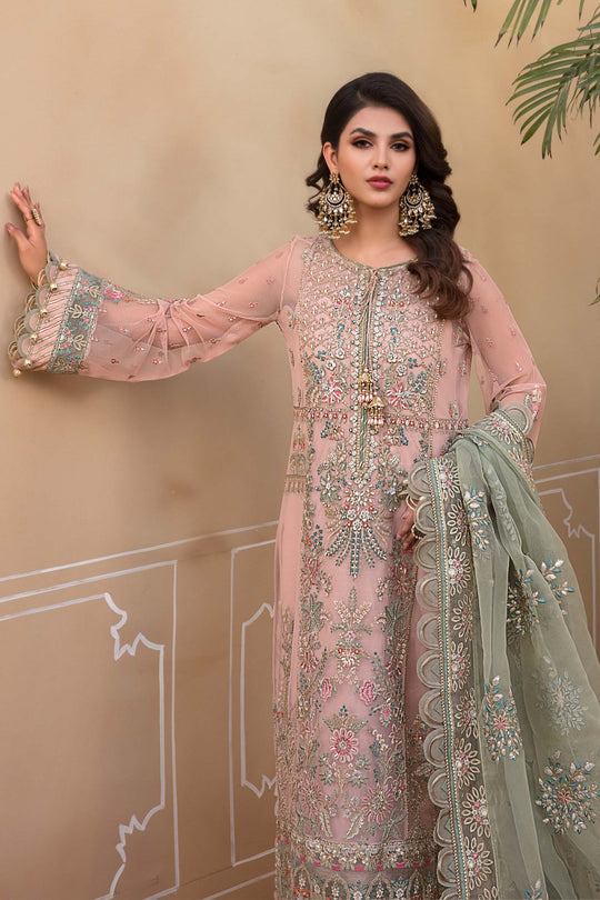 Maria B Embroidered Net Suits Unstitched 4 Piece D7 - Luxury Collection Brand Mafia by Zonash