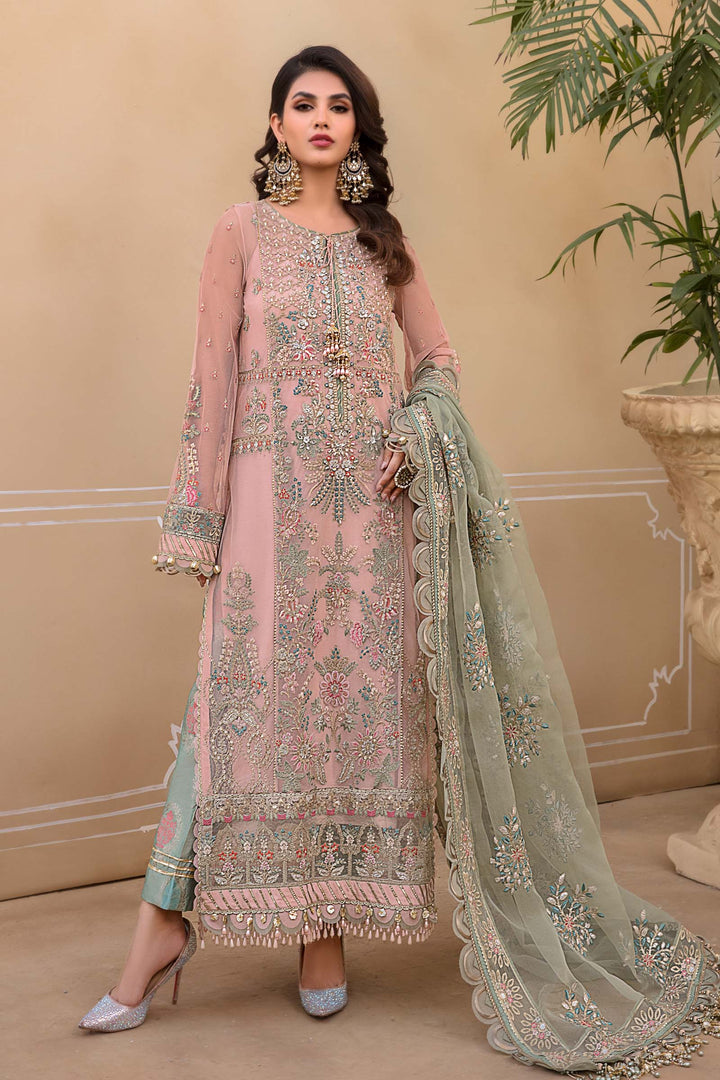 Maria B Embroidered Net Suits Unstitched 4 Piece D7 - Luxury Collection Brand Mafia by Zonash