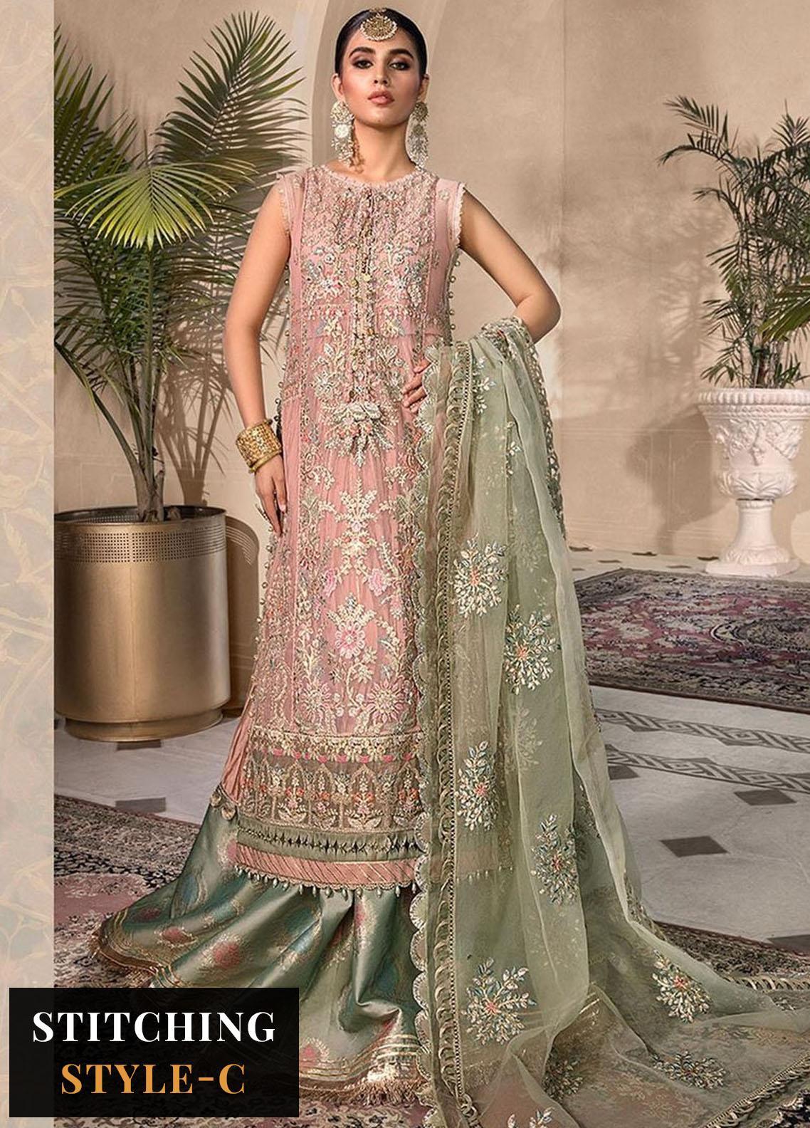 Maria B Embroidered Net Suits Unstitched 4 Piece D7 - Luxury Collection Brand Mafia by Zonash