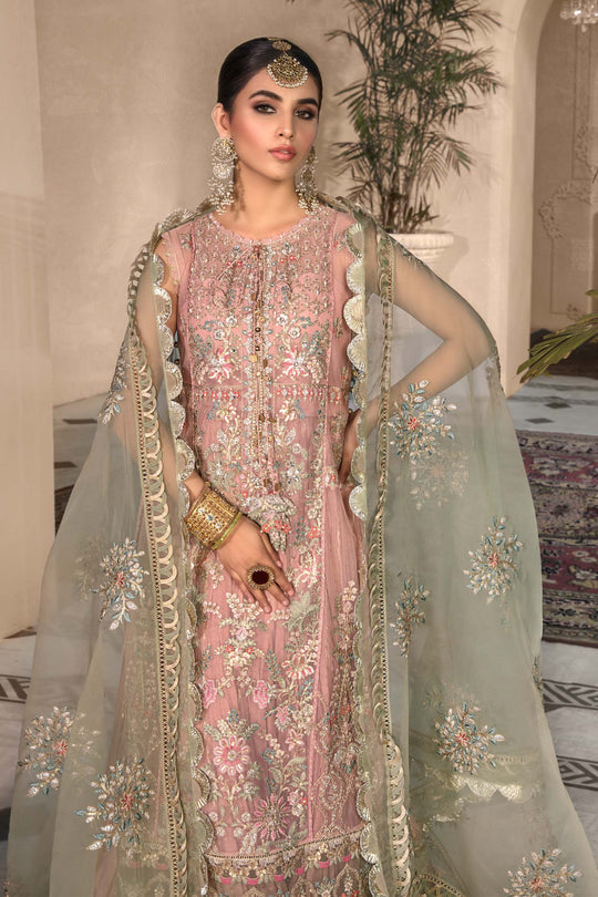 Maria B Embroidered Net Suits Unstitched 4 Piece D7 - Luxury Collection Brand Mafia by Zonash