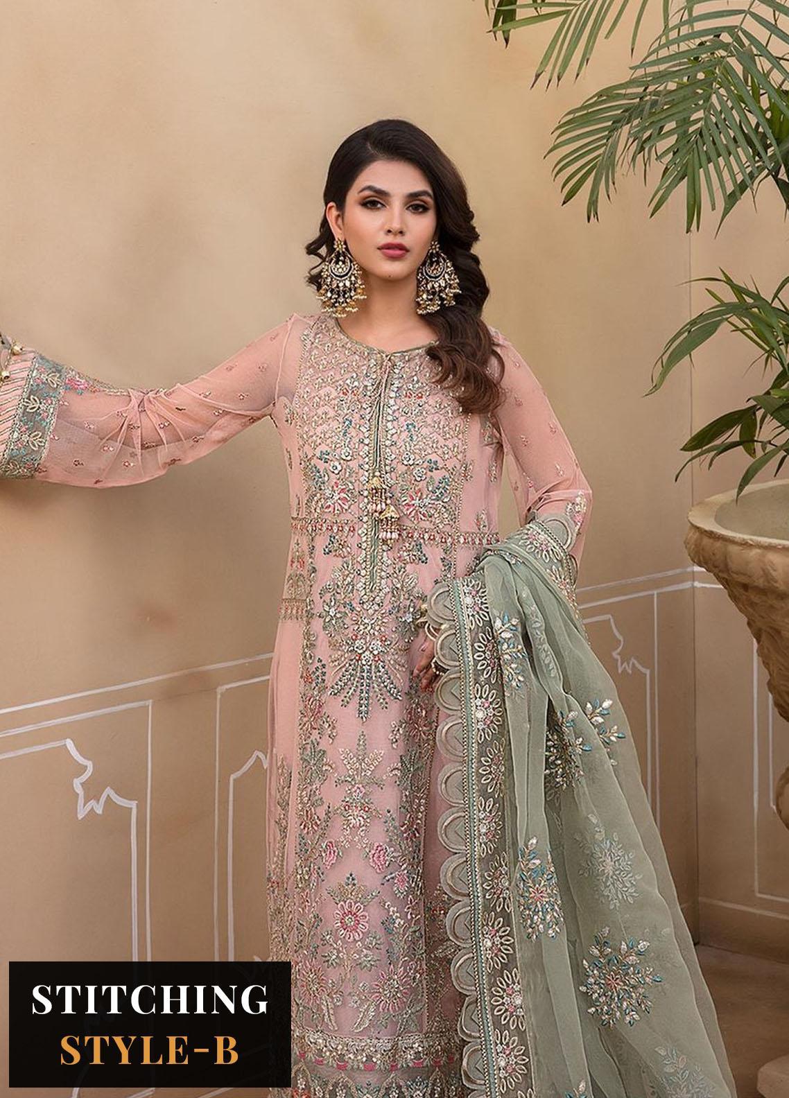 Maria B Embroidered Net Suits Unstitched 4 Piece D7 - Luxury Collection Brand Mafia by Zonash