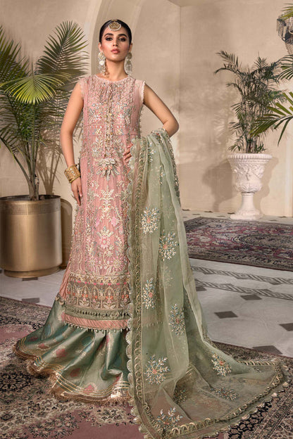 Maria B Embroidered Net Suits Unstitched 4 Piece D7 - Luxury Collection Brand Mafia by Zonash