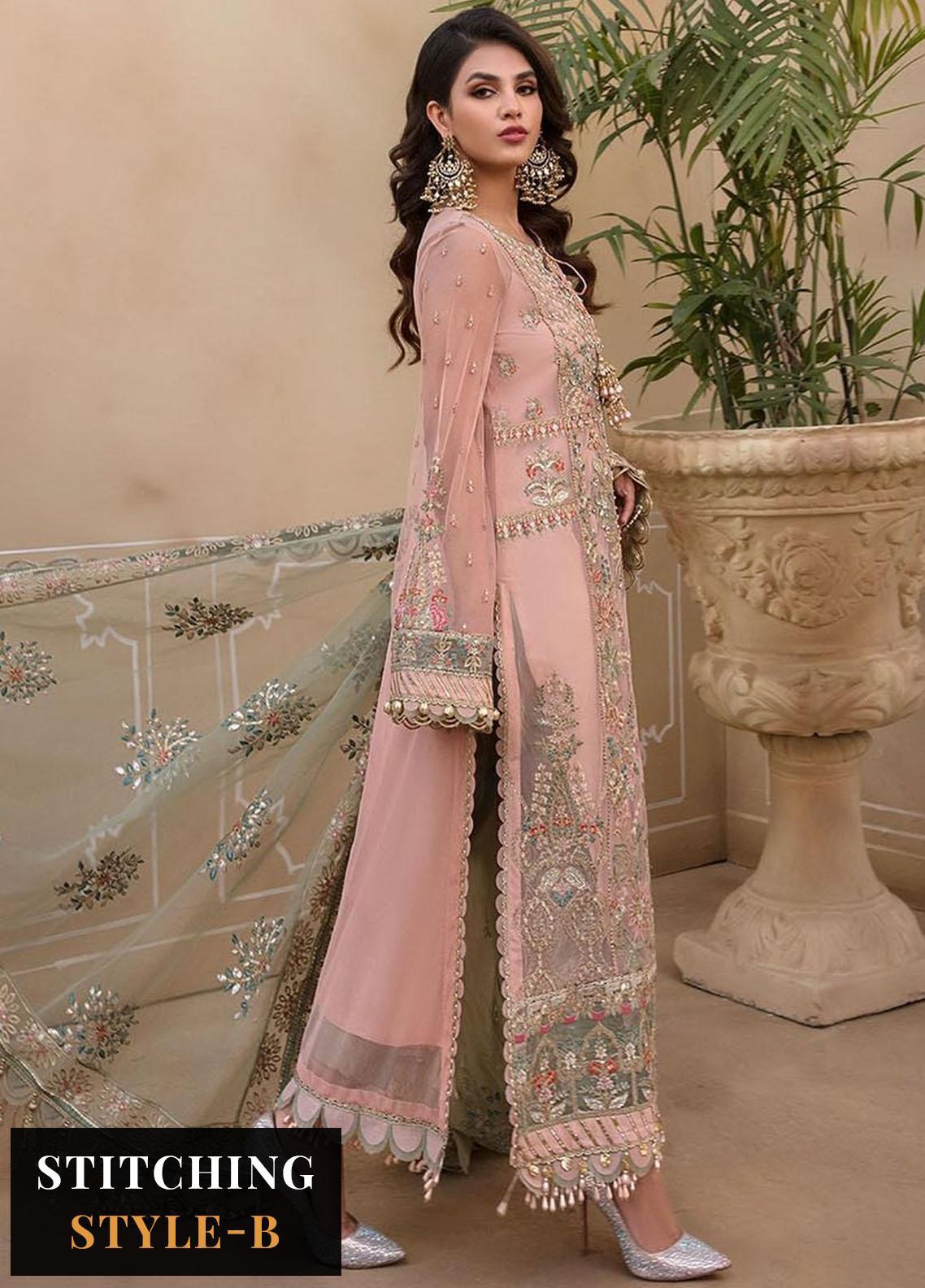 Maria B Embroidered Net Suits Unstitched 4 Piece D7 - Luxury Collection Brand Mafia by Zonash