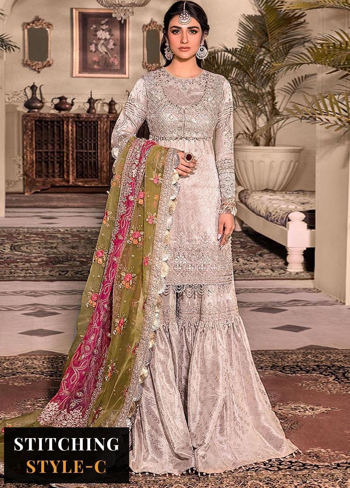 Maria B Embroidered Organza Suits Unstitched 3 Piece D1 - Luxury Collection Brand Mafia by Zonash