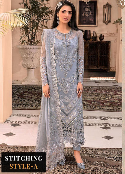 Maria B Embroidered Organza Suits Unstitched 4 Piece D3 - Luxury Collection Brand Mafia by Zonash