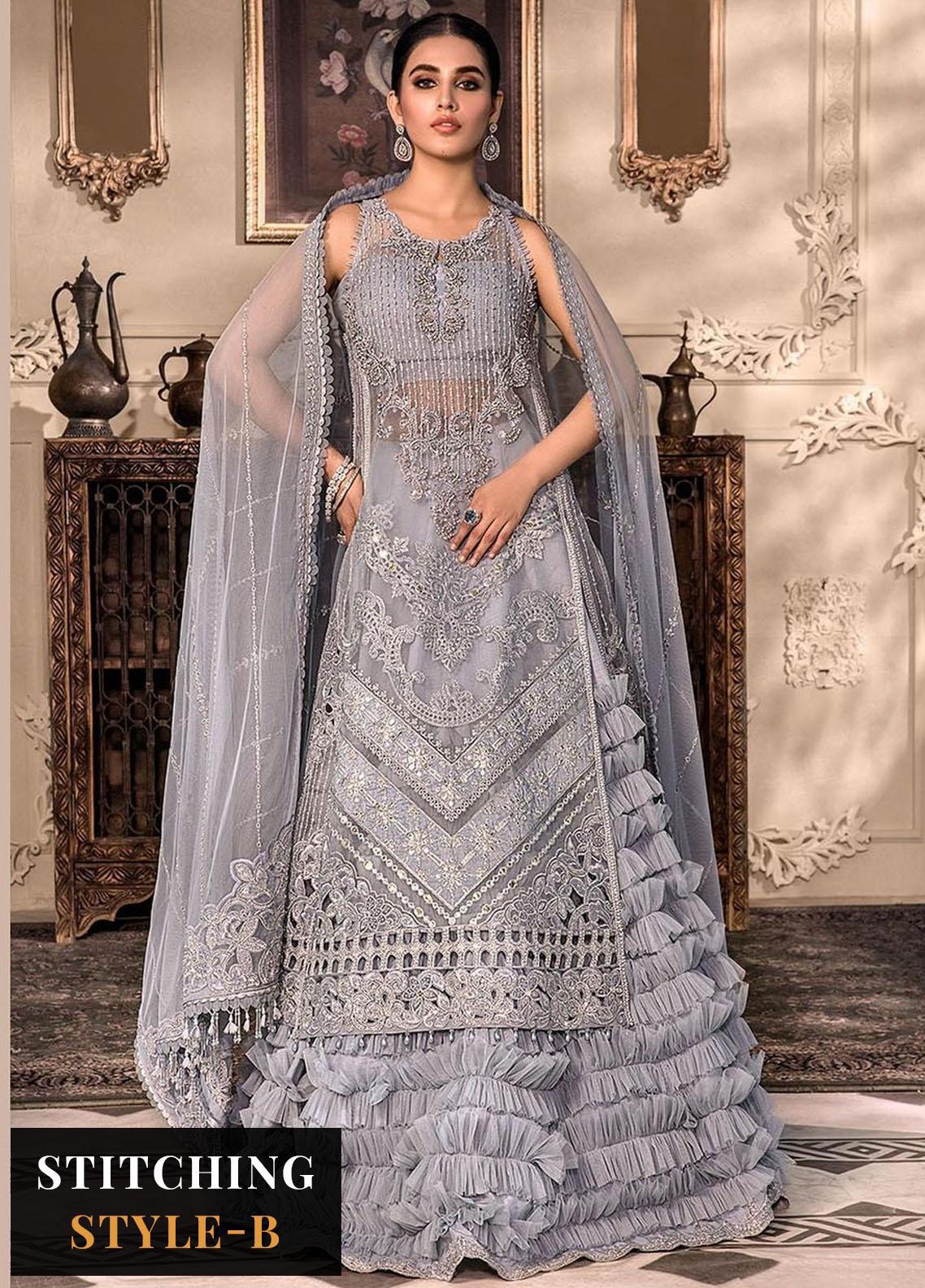 Maria B Embroidered Organza Suits Unstitched 4 Piece D3 - Luxury Collection Brand Mafia by Zonash