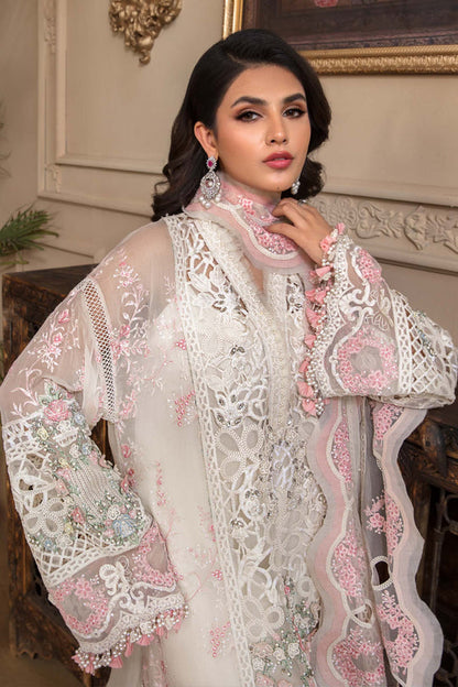 Maria B Embroidered Organza Suits Unstitched 4 Piece D4 - Luxury Collection Brand Mafia by Zonash