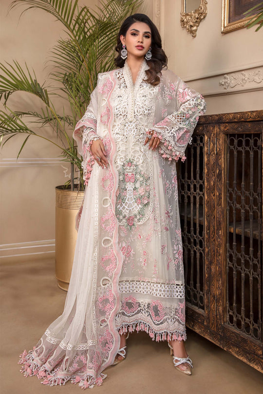 Maria B Embroidered Organza Suits Unstitched 4 Piece D4 - Luxury Collection Brand Mafia by Zonash