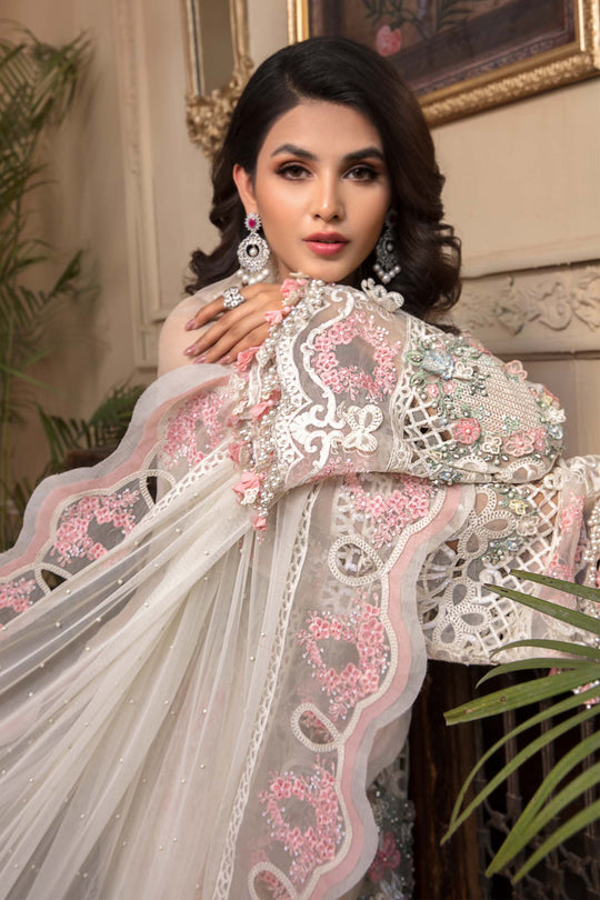 Maria B Embroidered Organza Suits Unstitched 4 Piece D4 - Luxury Collection Brand Mafia by Zonash