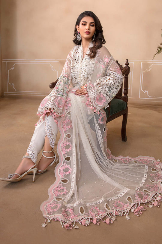 Maria B Embroidered Organza Suits Unstitched 4 Piece D4 - Luxury Collection Brand Mafia by Zonash