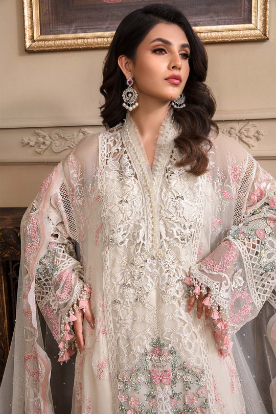 Maria B Embroidered Organza Suits Unstitched 4 Piece D4 - Luxury Collection Brand Mafia by Zonash