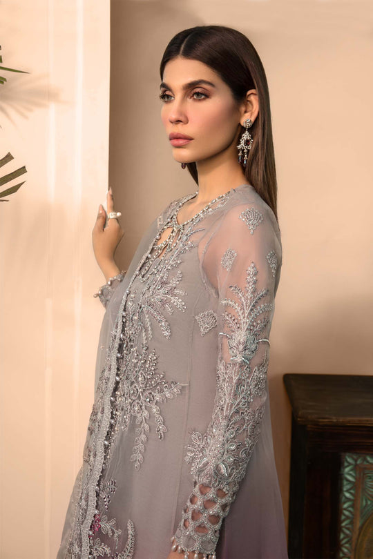 Maria B Embroidered Organza Suits Unstitched 4 Piece D5 - Luxury Collection Brand Mafia by Zonash