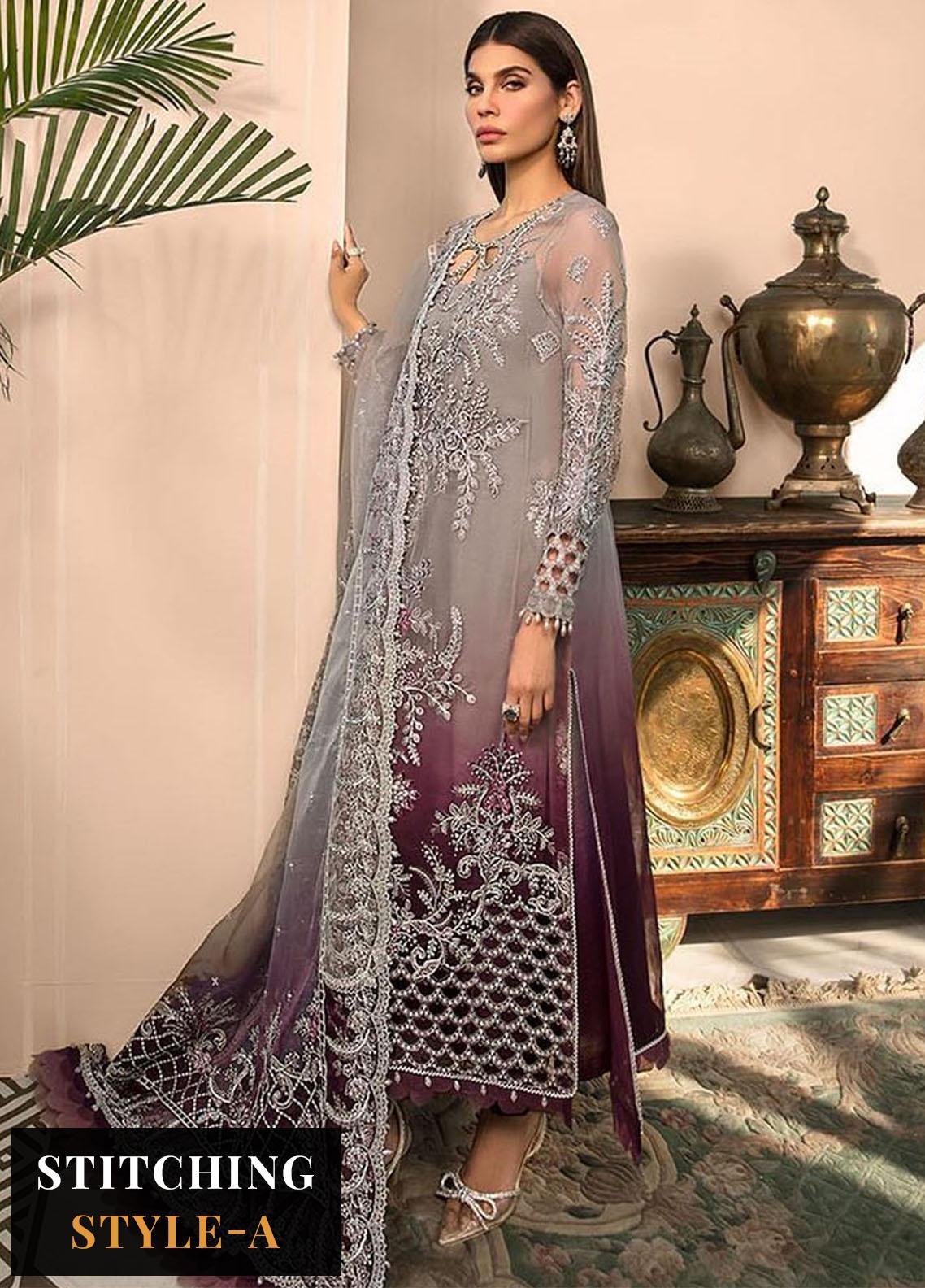 Maria B Embroidered Organza Suits Unstitched 4 Piece D5 - Luxury Collection Brand Mafia by Zonash