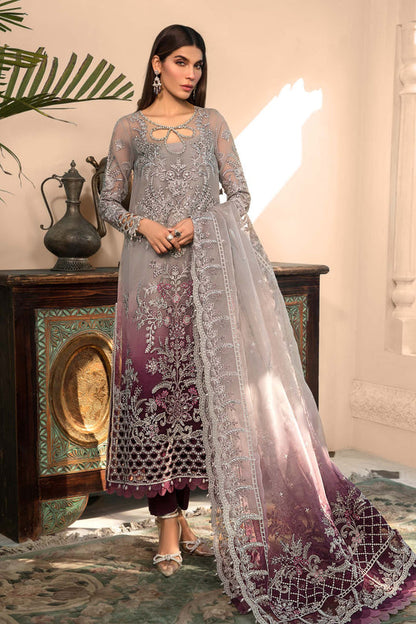 Maria B Embroidered Organza Suits Unstitched 4 Piece D5 - Luxury Collection Brand Mafia by Zonash