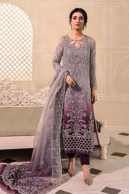 Maria B Embroidered Organza Suits Unstitched 4 Piece D5 - Luxury Collection Brand Mafia by Zonash