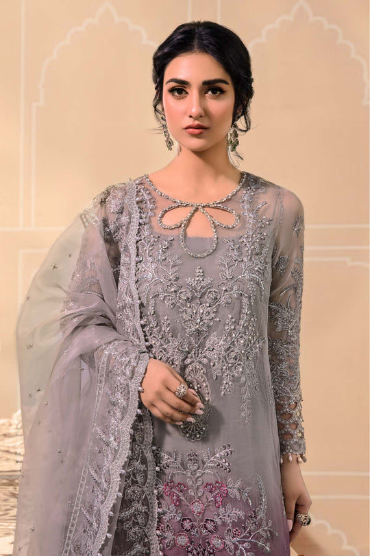 Maria B Embroidered Organza Suits Unstitched 4 Piece D5 - Luxury Collection Brand Mafia by Zonash