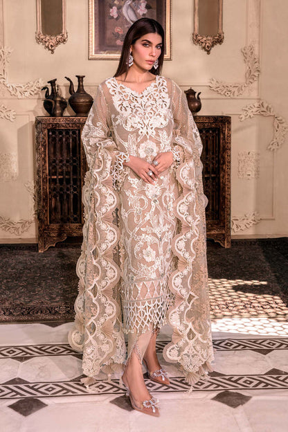 Maria B Embroidered Organza Suits Unstitched 4 Piece D8 - Luxury Collection Brand Mafia by Zonash