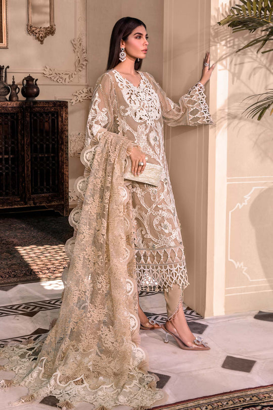 Maria B Embroidered Organza Suits Unstitched 4 Piece D8 - Luxury Collection Brand Mafia by Zonash