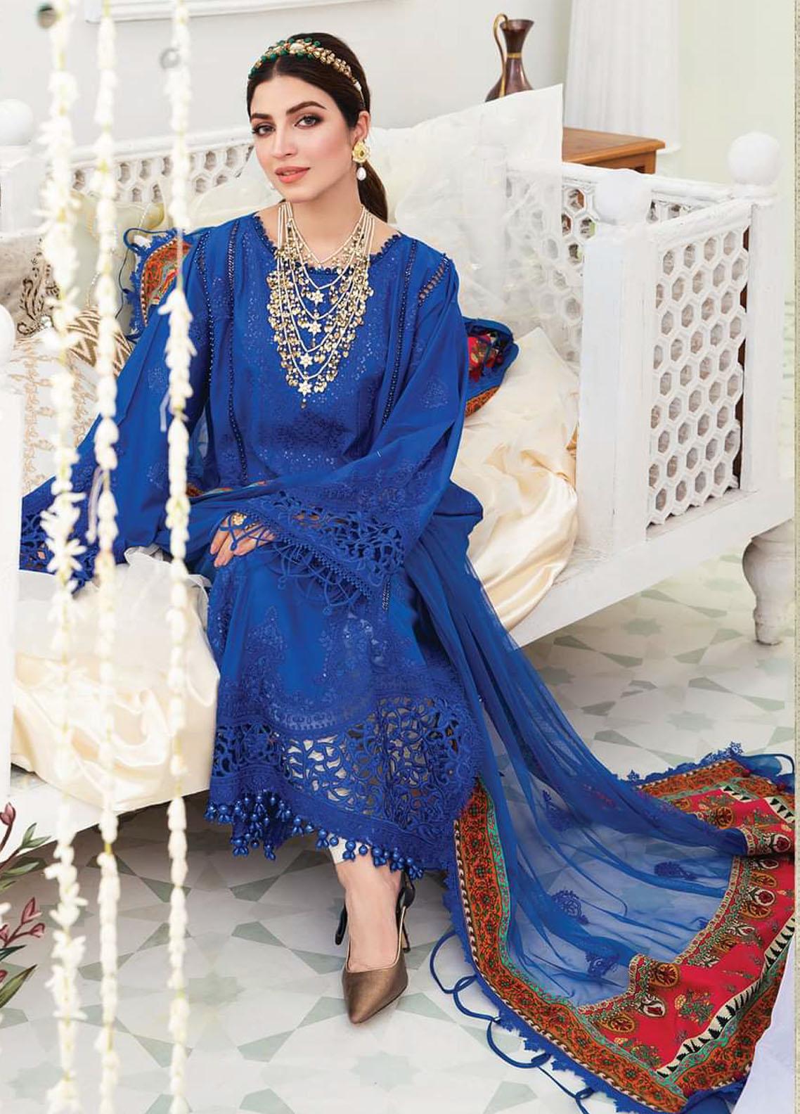 Maria B Stitched 3 Piece Embroidered Lawn Suit - D8 - Luxury Lawn Collection Brand Mafia by Zonash