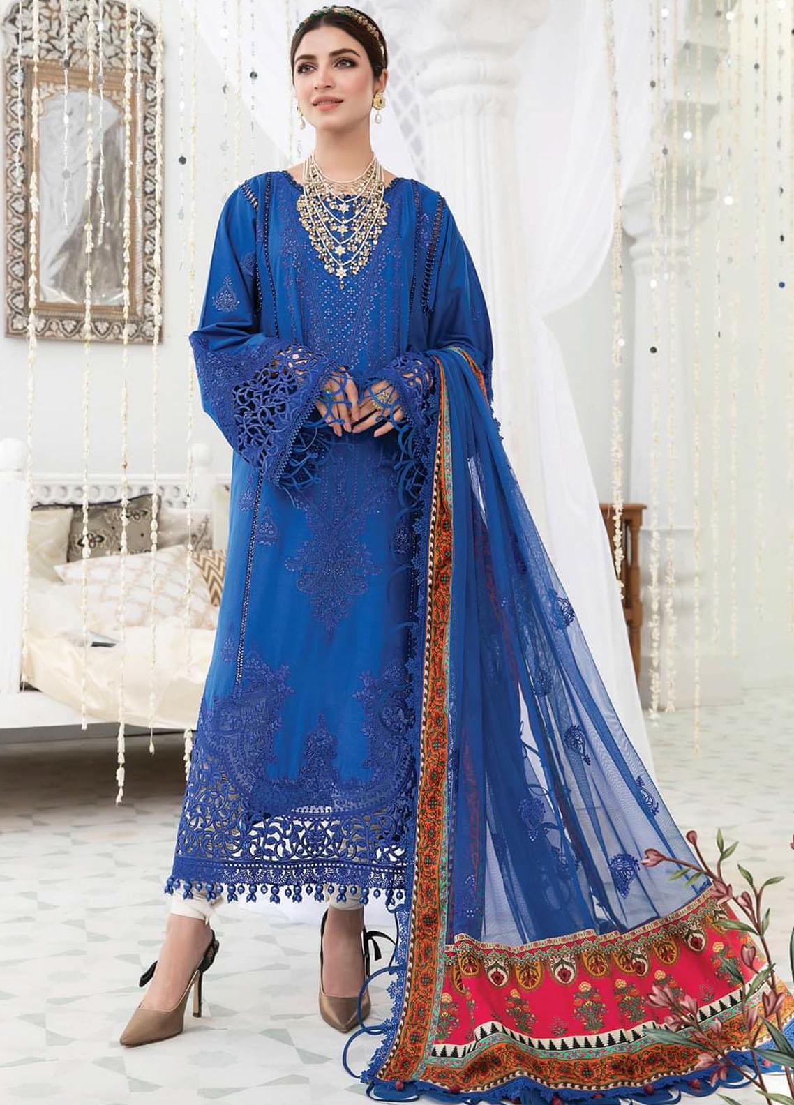 Maria B Stitched 3 Piece Embroidered Lawn Suit - D8 - Luxury Lawn Collection Brand Mafia by Zonash