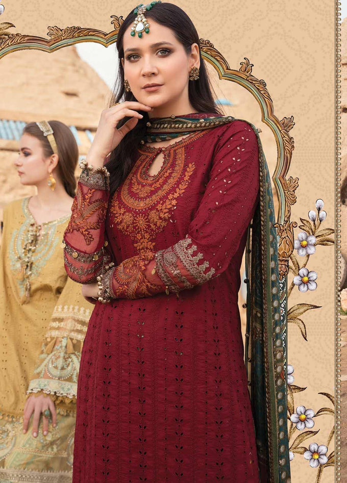 Maria B Unstitched 3 Piece Embroidered Lawn Suit MB21L 13-B - Summer Collection Brand Mafia by Zonash