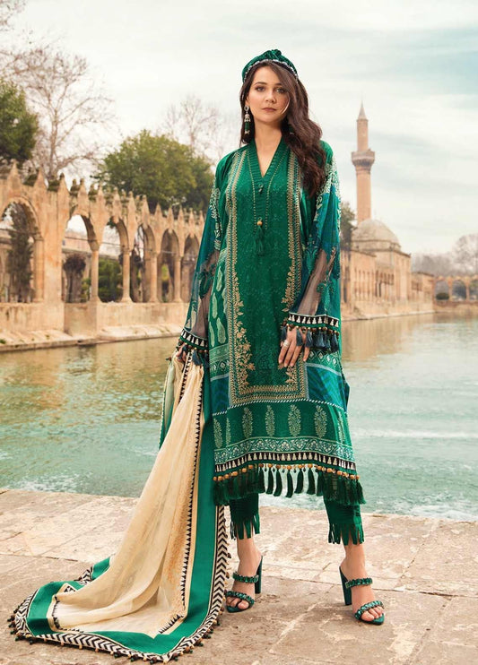 Maria B Unstitched 3 Piece Embroidered Lawn Suit MB21L 2-B - Summer Collection Brand Mafia by Zonash