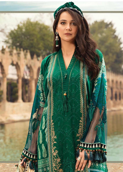 Maria B Unstitched 3 Piece Embroidered Lawn Suit MB21L 2-B - Summer Collection Brand Mafia by Zonash