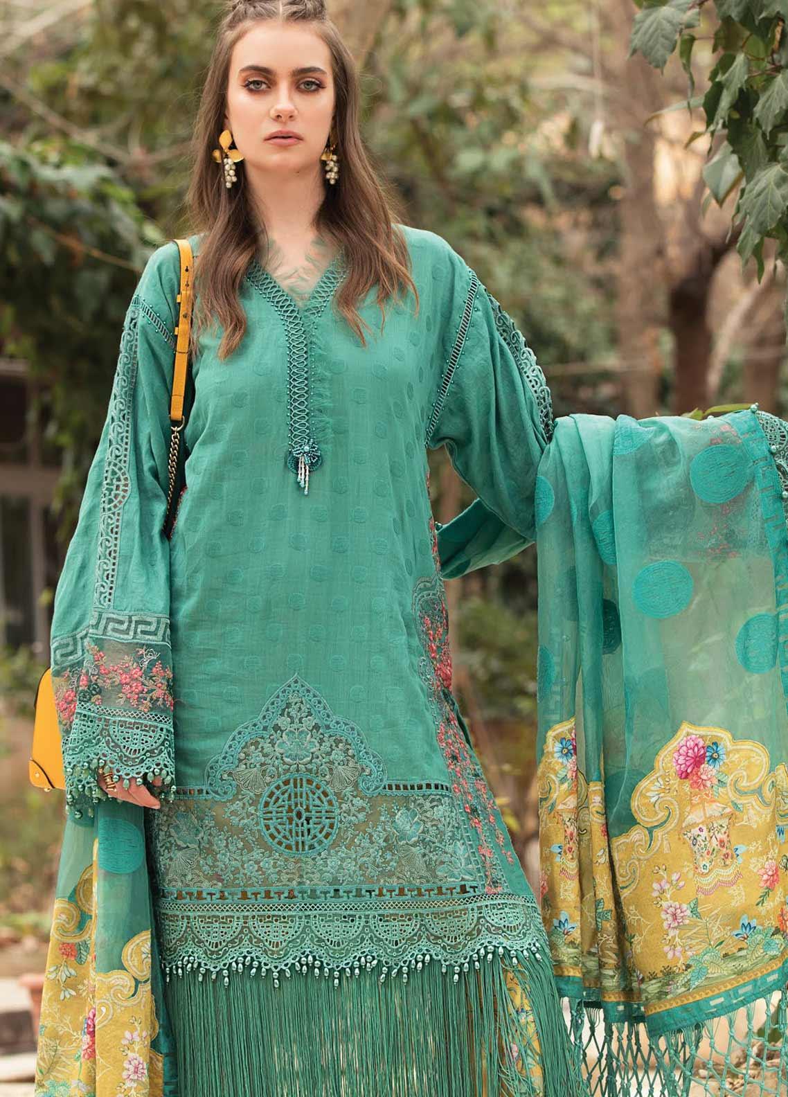 Maria B Unstitched 3 Piece Embroidered Lawn Suit MB21L 7-B - Summer Collection Brand Mafia by Zonash