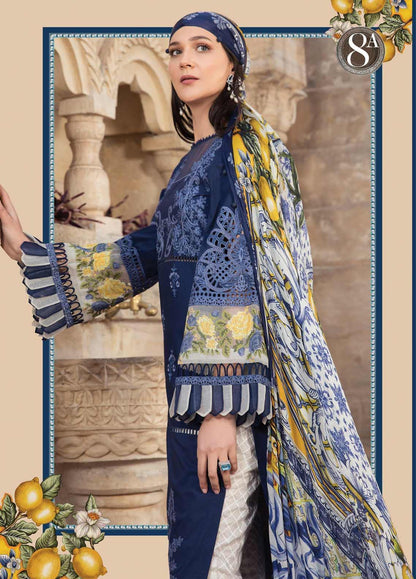 Maria B Unstitched 3 Piece Embroidered Lawn Suit MB21L 8-A - Summer Collection Brand Mafia by Zonash