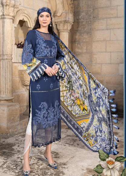 Maria B Unstitched 3 Piece Embroidered Lawn Suit MB21L 8-A - Summer Collection Brand Mafia by Zonash