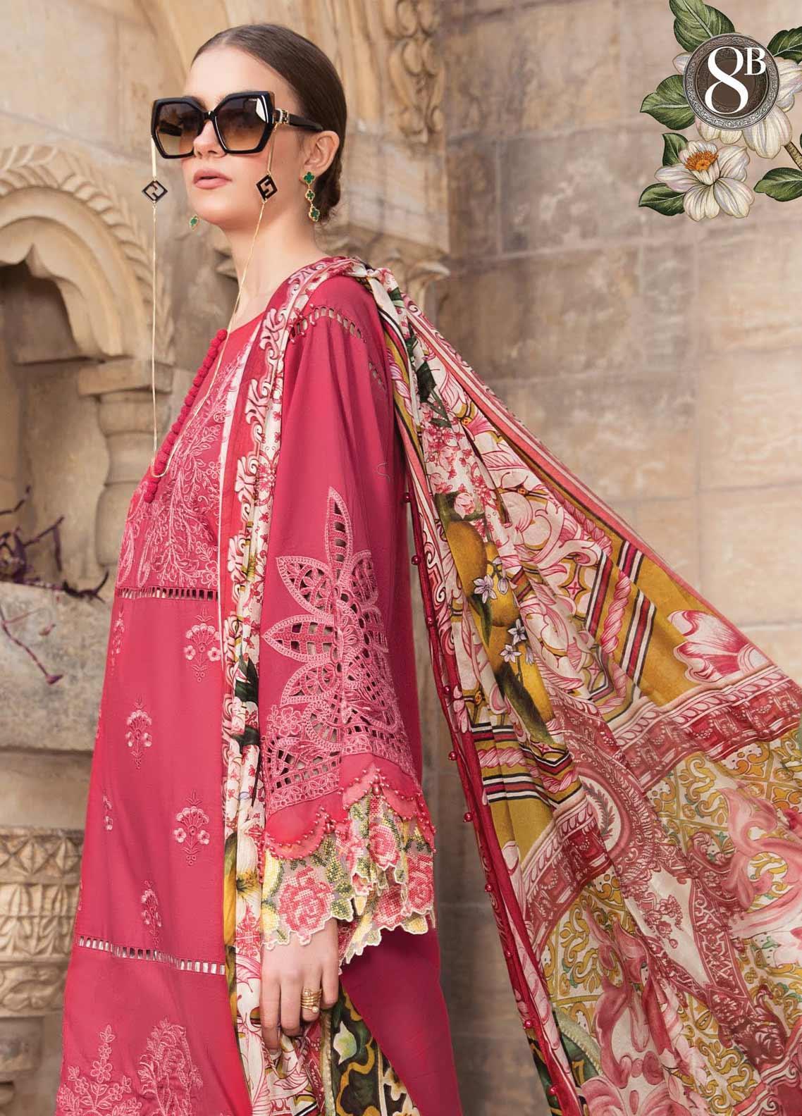 Maria B Unstitched 3 Piece Embroidered Lawn Suit MB21L 8-B - Summer Collection Brand Mafia by Zonash