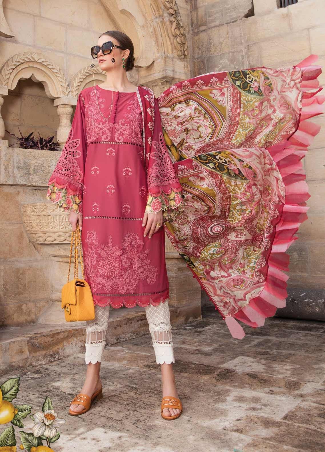 Maria B Unstitched 3 Piece Embroidered Lawn Suit MB21L 8-B - Summer Collection Brand Mafia by Zonash