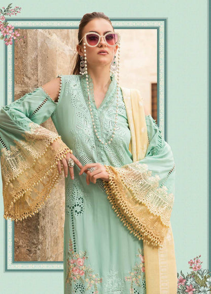 Maria B Unstitched 3 Piece Embroidered Lawn Suit MB21L 9-A - Summer Collection Brand Mafia by Zonash