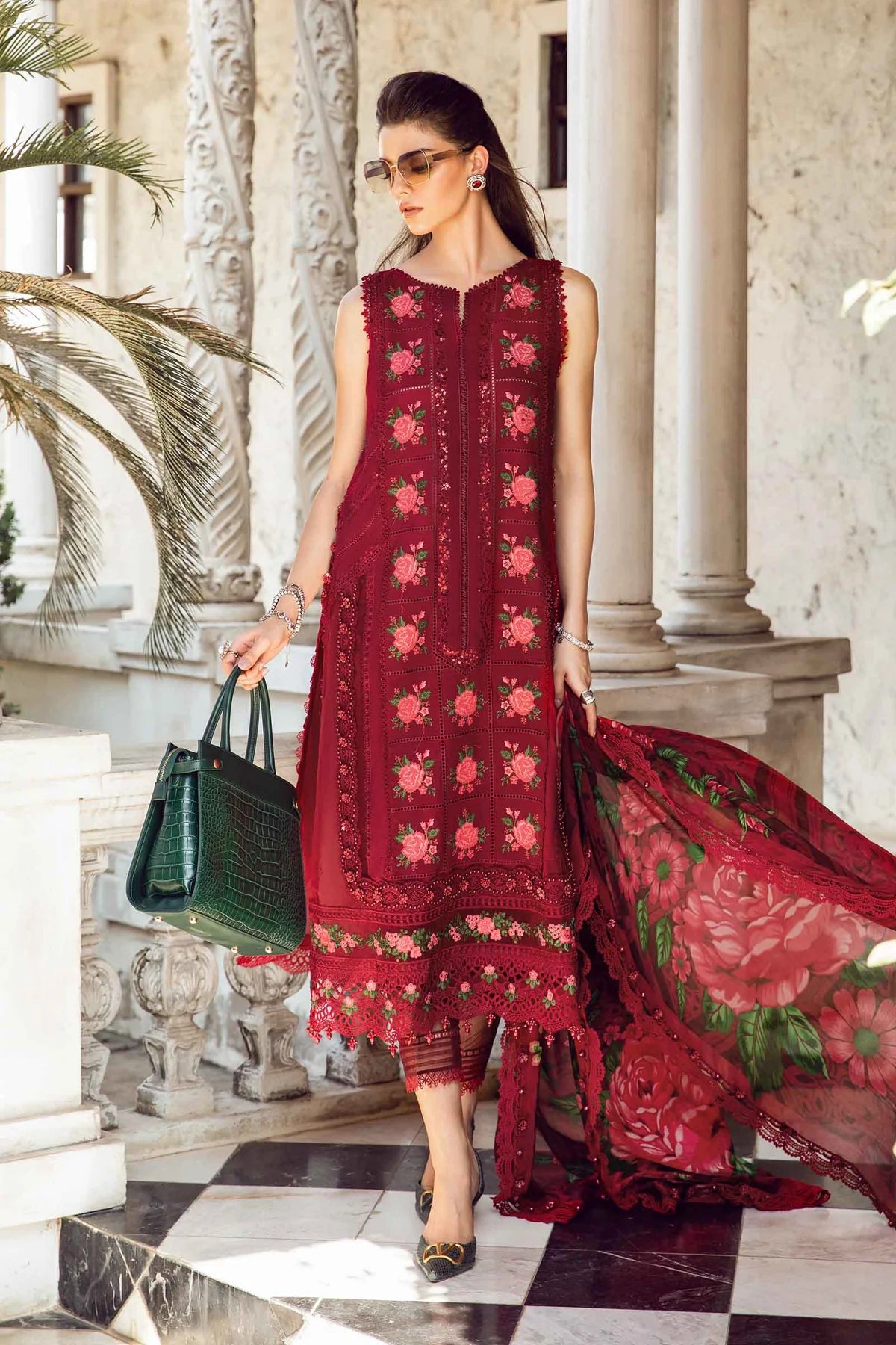 Maria B Unstitched 3 Piece Embroidered Lawn Suit MB24E D-05 - Luxury Collection - Brand Mafia by Zonash