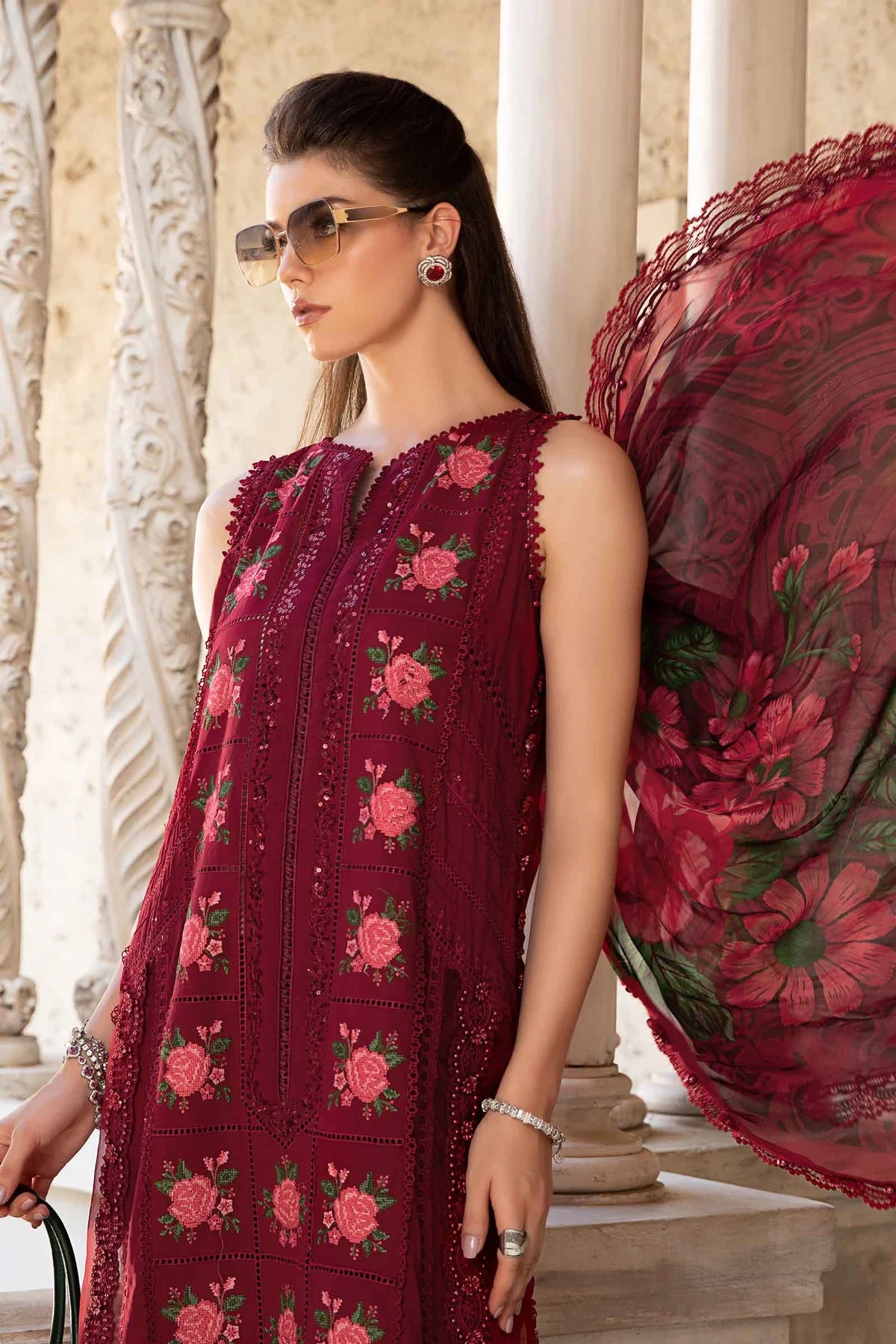 Maria B Unstitched 3 Piece Embroidered Lawn Suit MB24E D-05 - Luxury Collection - Brand Mafia by Zonash