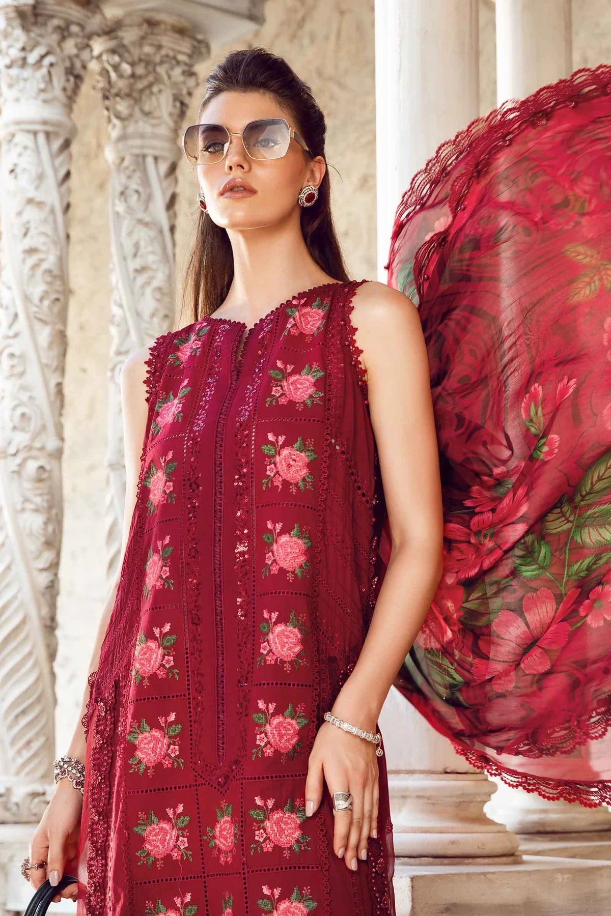 Maria B Unstitched 3 Piece Embroidered Lawn Suit MB24E D-05 - Luxury Collection - Brand Mafia by Zonash