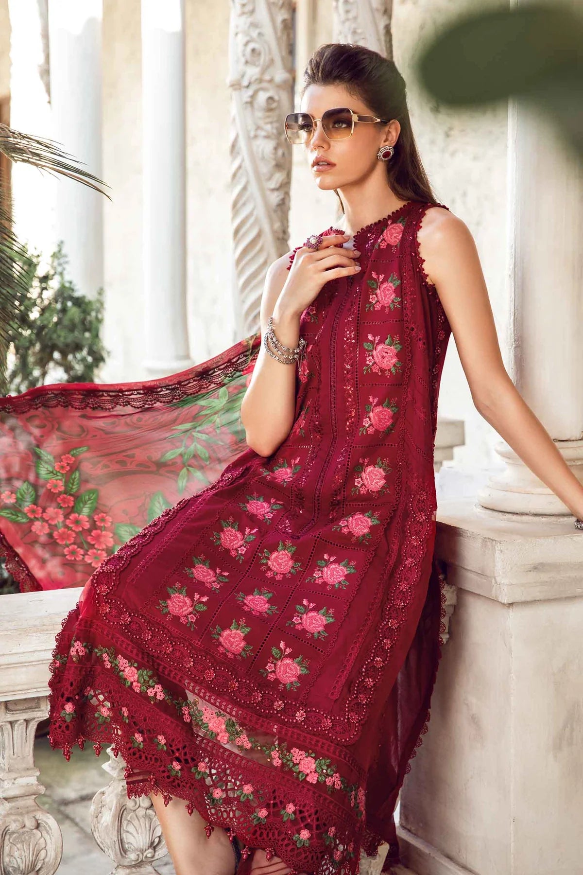 Maria B Unstitched 3 Piece Embroidered Lawn Suit MB24E D-05 - Luxury Collection - Brand Mafia by Zonash