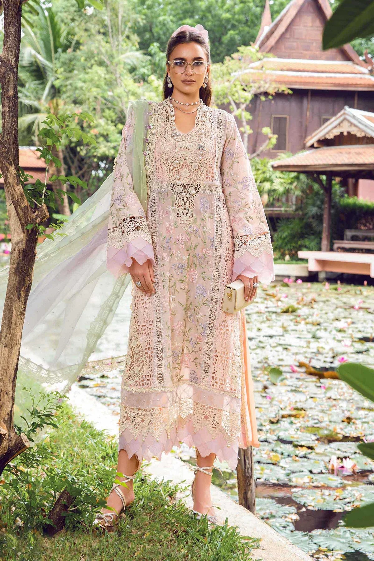 Maria B Unstitched 3 Piece Embroidered Lawn Suit MB24E D-07 - Luxury Collection - Brand Mafia by Zonash