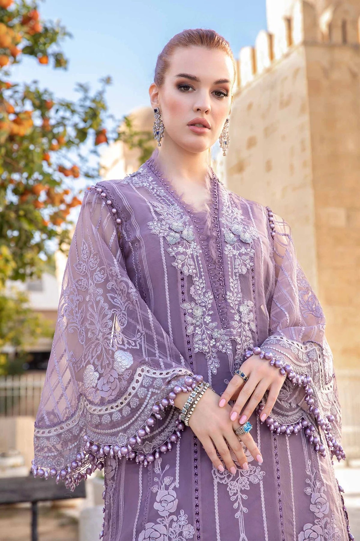 Maria B Unstitched 3 Piece Embroidered Lawn Suit MB24LL 01A - Luxury Lawn Collection Brand Mafia by Zonash