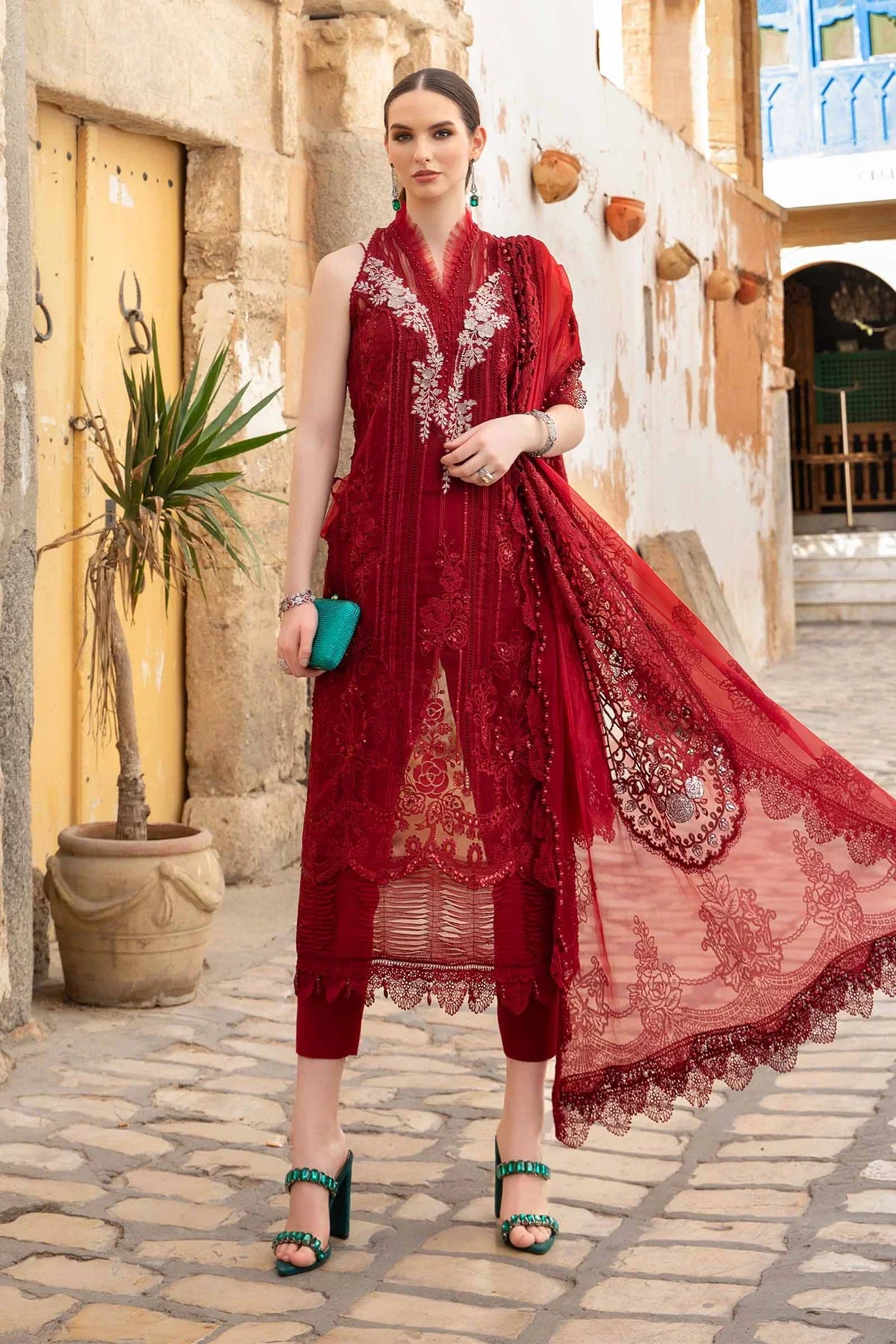 Maria B Unstitched 3 Piece Embroidered Lawn Suit MB24LL 01B - Luxury Lawn Collection Brand Mafia by Zonash