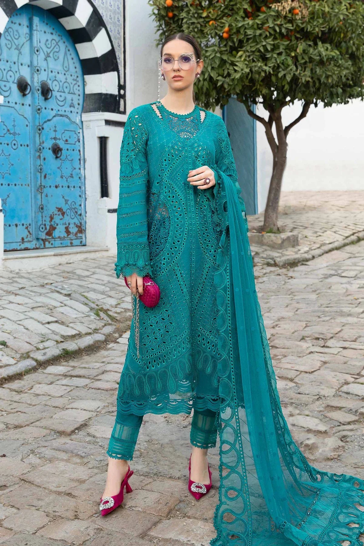 Maria B Unstitched 3 Piece Embroidered Lawn Suit MB24LL 02A - Luxury Lawn Collection Brand Mafia by Zonash